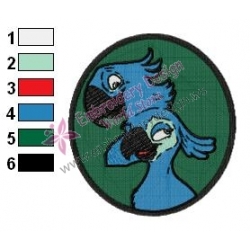 Rio Blu and Jewel Angry Birds Embroidery Design 02